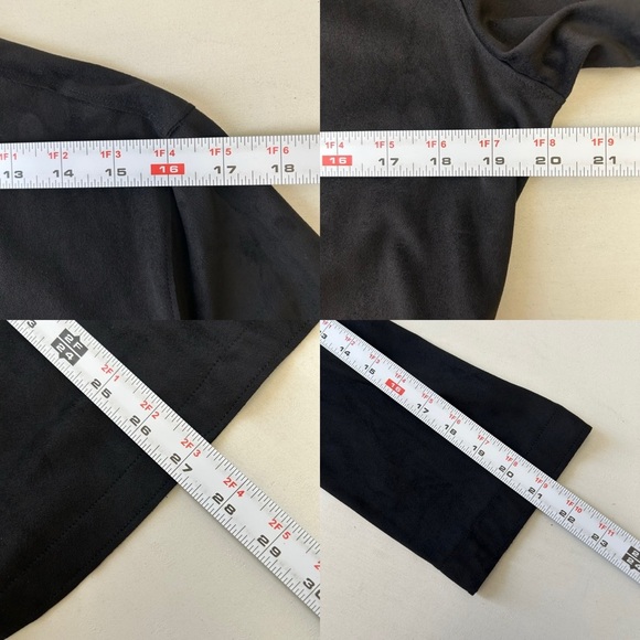 Zara Black Faux Suede Draped Waterfall Blazer Moto Jacket Open Front Size XS - Picture 10 of 14